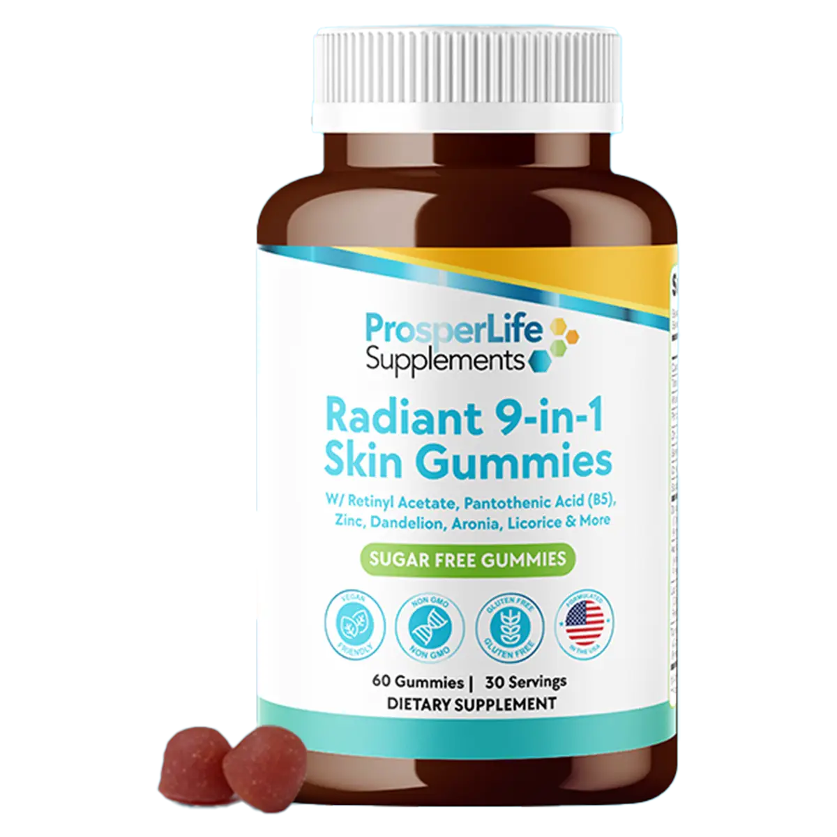 ProsperLife Radiant 9-in-1 Skin Gummies bottle